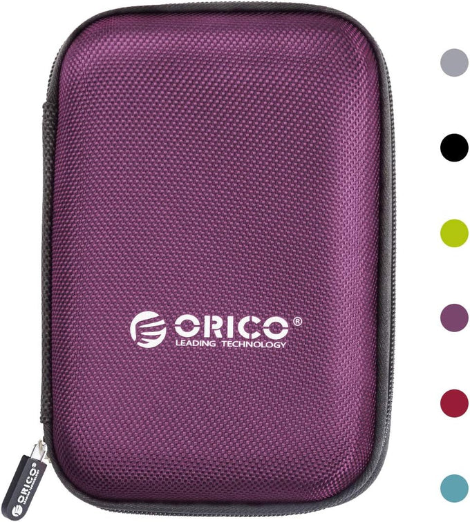ORICO Hard Drive Case 2.5 inch External Drive Storage Carrying Bag Waterproof Shockproof with Inner Size 5.5x3.5x1.0inch for Organizing HDD and Electronic Accessories, Blue(PHD-25)