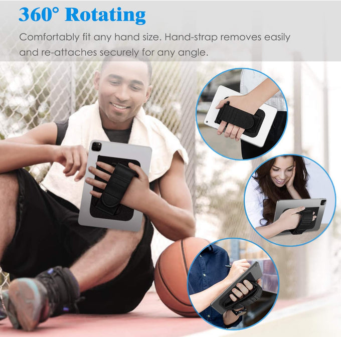 FINTIE Universal Tablet Hand Strap Holder for 7-11" Tablets, Black
