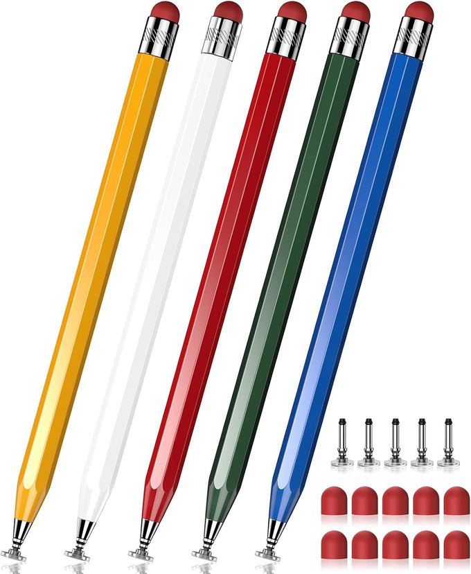 Stylus (15 PCS), Stylus for Touchscreen, Universal Fiber Tip, Pen Clip