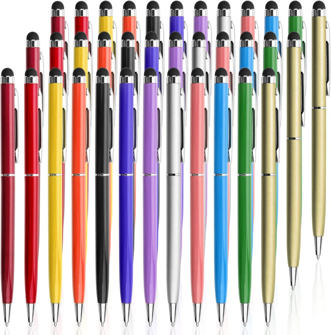 24 Pack Stylus Pens for Touch Screens innhom Stylus Pen for ipad iPhone Tablets Samsung and Black Ink Ballpoint Pens-2 in 1 Stylists Pens