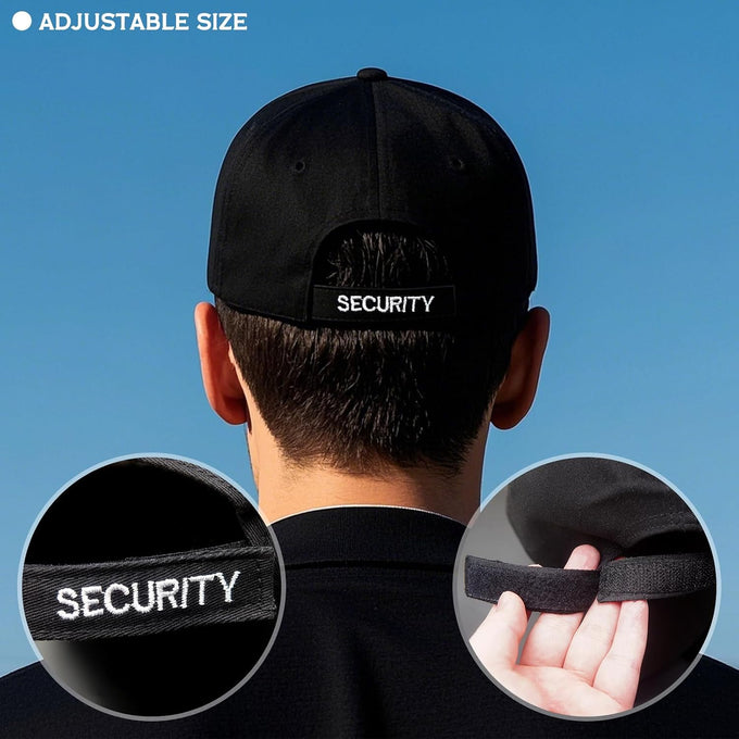 Security Hat Security Guard Hats Adjustable Size Embroidery Baseball Cap Hat Secret Service Cosplay Spy FBI Accessory
