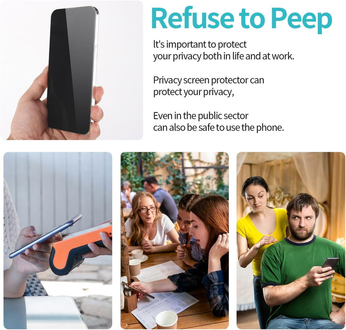 PEHAEL for iPhone 16 Pro Max Privacy Screen Protector+Camera Lens Protector