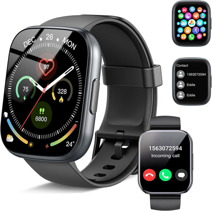 Smart Watch with Alexa Built-in, 1.83" HD Bluetooth Calling Fitness Tracker