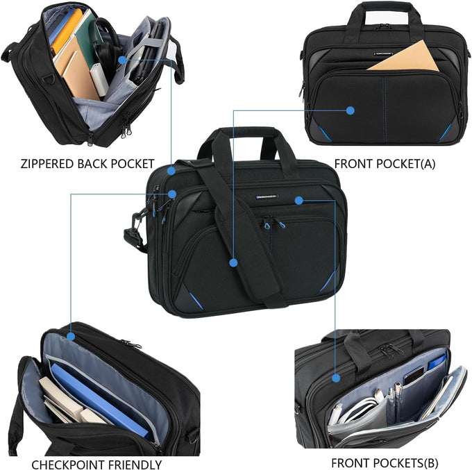 KROSER 15.6 Inch Laptop Briefcase Computer Bag, Messenger Shoulder Bag