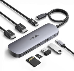 Anker Nano Laptop Docking Station Dual Monitor,8-in-1 USB C Hub for Windows
