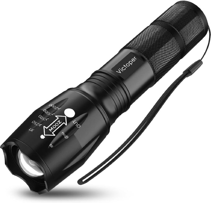 Victoper LED Flashlight 2 Pack, Bright Tactical Torch High Lumens 5 Modes, Waterproof Zoomable Flash Light for Outdoor, Birthday Gifts for Men, Dorm Room Hiking Camping Essentials Gear for Guys
