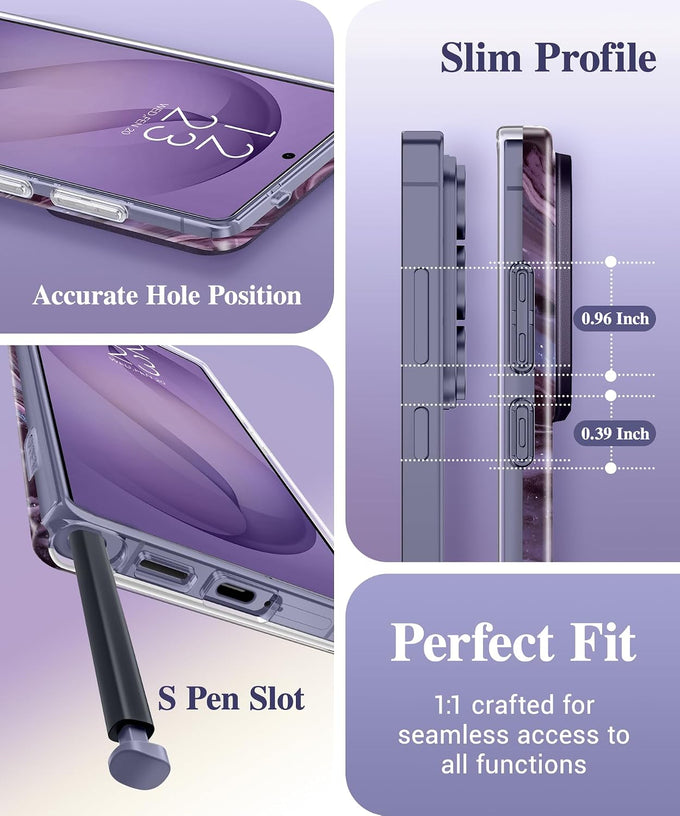 GVIEWIN for Samsung Galaxy S26 Ultra Case with Slide Camera Cover Marble