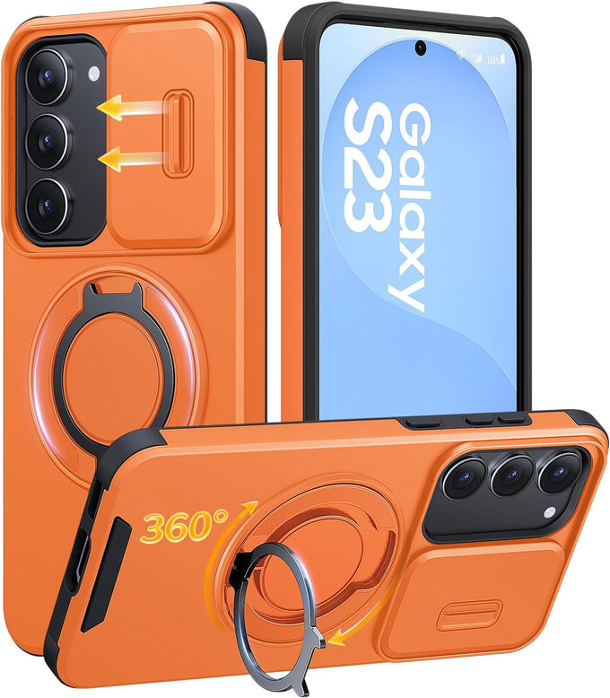 JAME for Samsung Galaxy S26 Ultra Case with Ring Stand & Slide Camera Cover