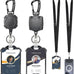 2-Pack Badge Holder Retractable Clip Heavy Duty Carabiner Badge Reel