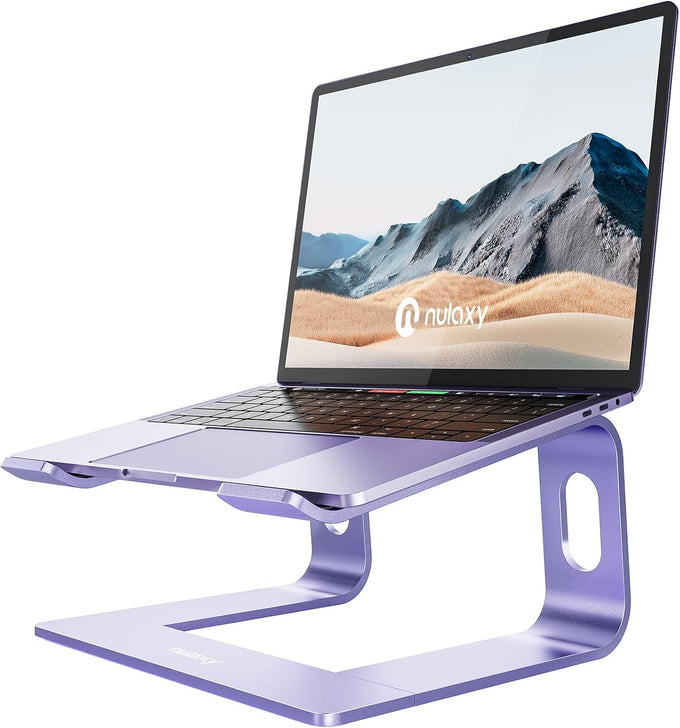 Nulaxy Full Aluminum Laptop Stand, Stable Support to 22 lbs, Open Cooling