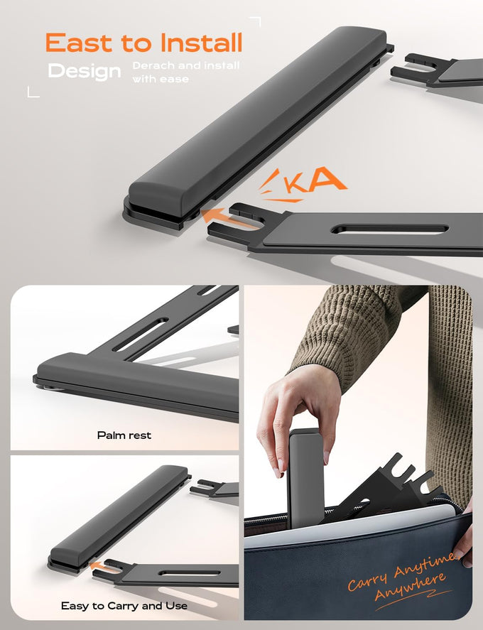 LOXP Laptop Stand for Desk, Aluminum Laptop Riser Holder with Wrist Support