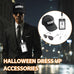 Agent Costume Halloween Security Service Outfit Accessory Secret Spy Costume Props Hat Sunglasses ID card Fake Earpiece Set of 4