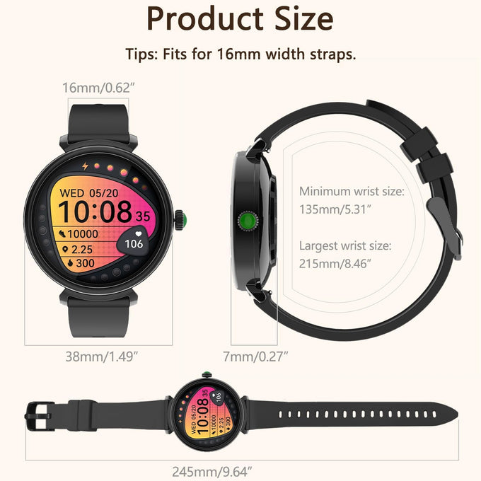 Smart Watch for Women with Answer/Make Call,1.27" HD Waterproof with DIY Faces,Fitness Tracker Smart Watch with Heart Rate,SpO2,Sleep Monitoring Compatible with iOS/Android