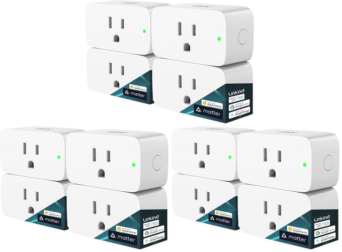 Linkind Matter Smart Plug, Work with Apple Home, Alexa, Siri, Google Home
