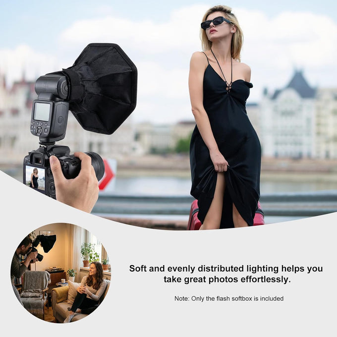Flash Diffuser Light, TzezFoz Portable Camera Flash Softbox 8inch Mini Soft Flash Light Diffuser for Speedlight Macro Jewelry Insect Photography Accessories
