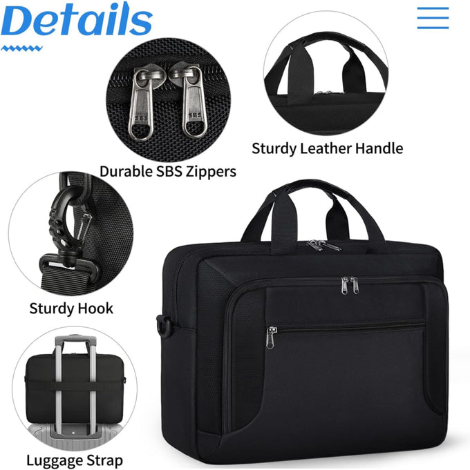 Laptop Bag 17.3 Inch Laptop Briefcase for Men Work Laptop Case Computer Bag
