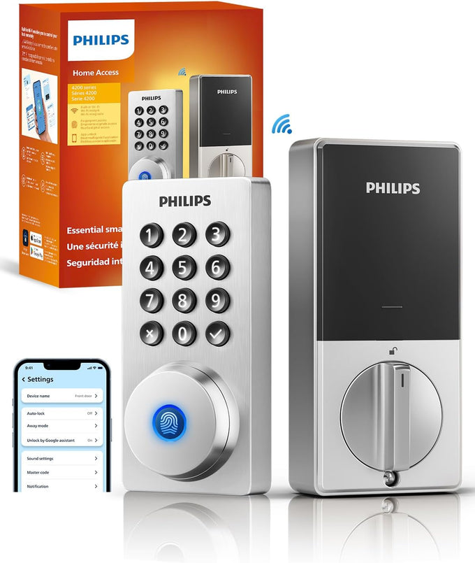 Philips Wi-Fi Smart Deadbolt Lock, Keyless Entry Door Locks for Front Door
