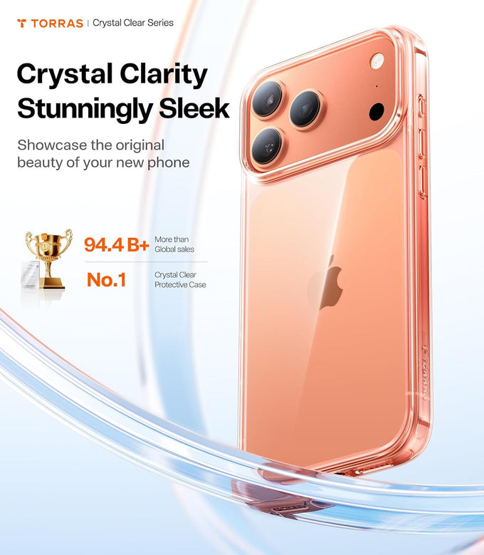 TORRAS for iPhone 17 Pro Max Case Crystal Clear, Anti-Yellowing, Clear 6.9"