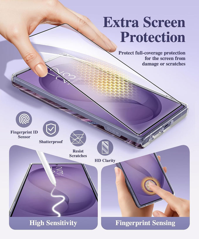 GVIEWIN for Samsung Galaxy S26 Ultra Case with Slide Camera Cover Marble