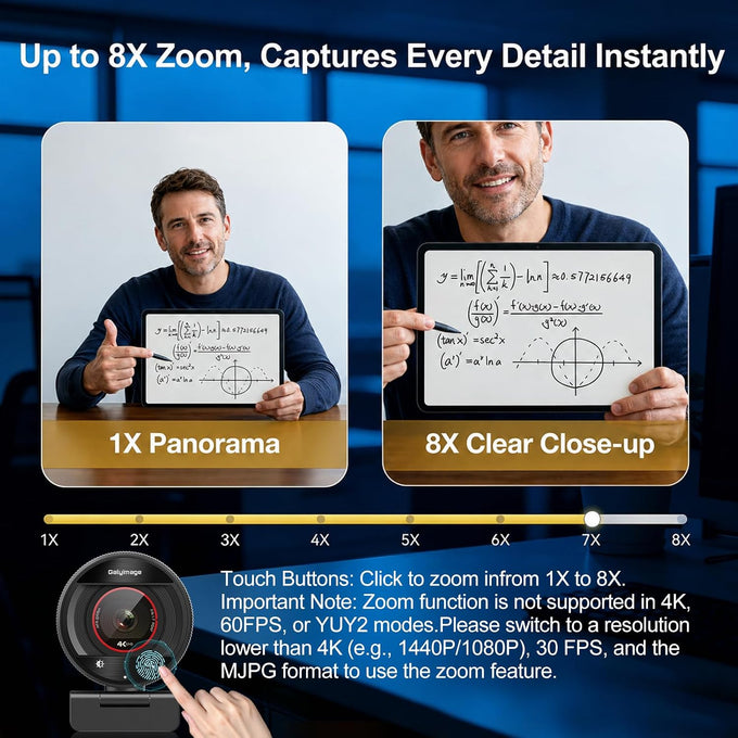 4K Webcam for PC Computer PDAF Autofocus with Built-in Microphone Windows