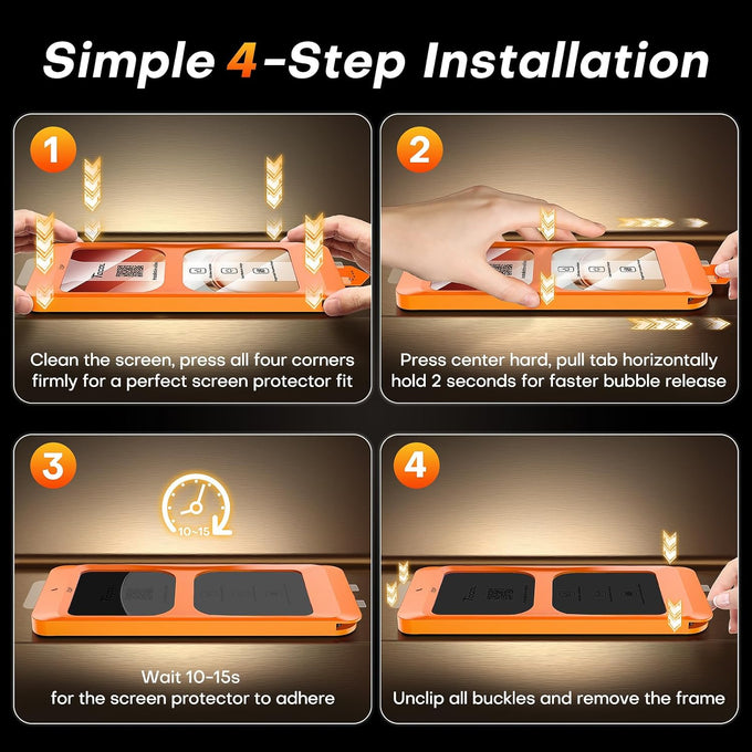 TOCOL for iPhone 17 Pro Max Screen Protector, Easy Installation