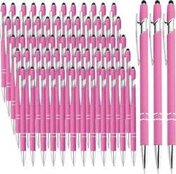 100 Pcs Ballpoint Pen with Stylus 2 in 1 Ballpoint Pen for Touch Screens, 2 in 1 Thank You Pen Gift for Colleagues, Coworker, Office (Rose Pink)