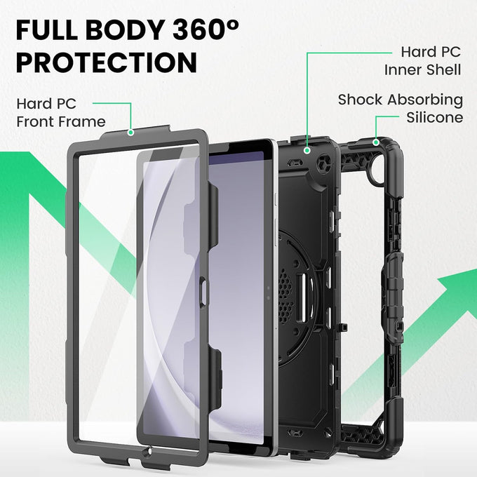 SEYMAC Case for Samsung Galaxy Tab A11+/A9+ Plus 11", Black