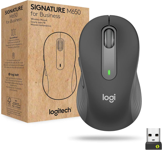 Logitech Signature M650 for Business Wireless Mouse Small - Graphite