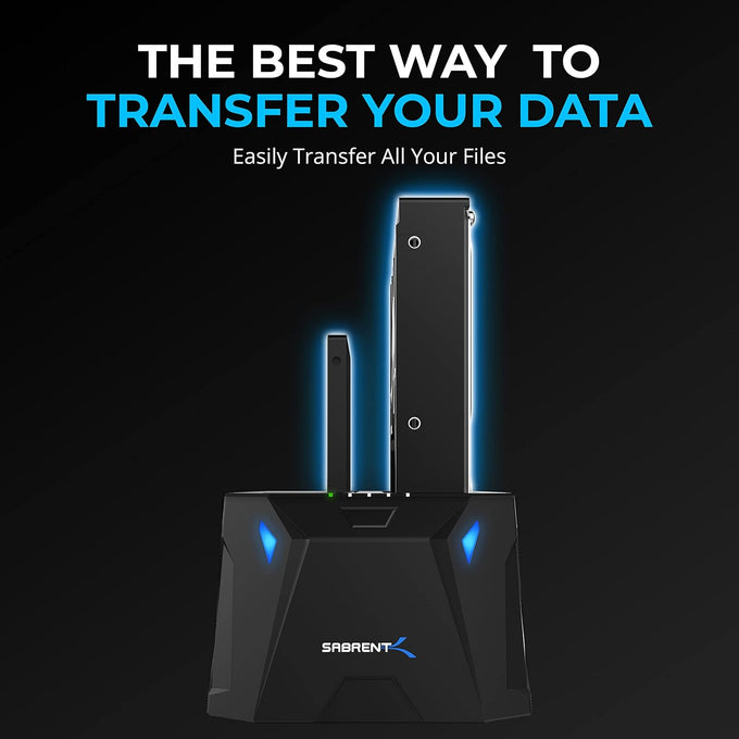 SABRENT USB 3.0 Dual Bay Hard Drive Docking Station & Cloner (EC-HD2B)