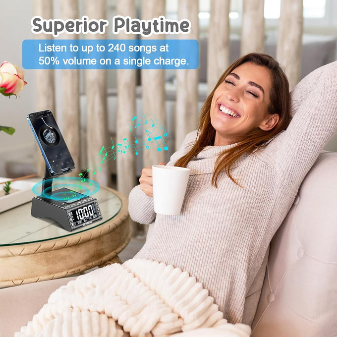 TechGlow Foldable Cellphone Stand with Wireless Bluetooth Speaker Birthday Gifts for Men Women Mother Father Cool Tech Gadgets
