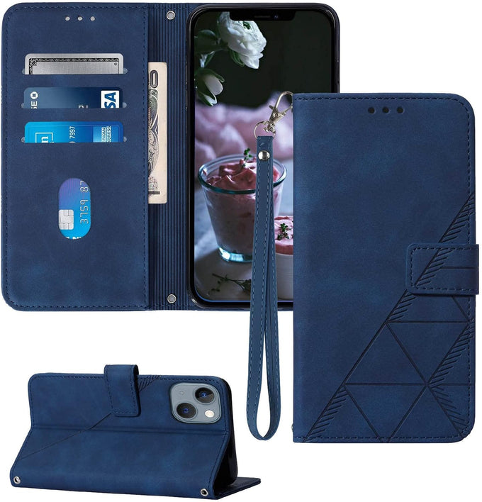 Wallet Case with Wrist Strap for iPhone 13/14 (Black)