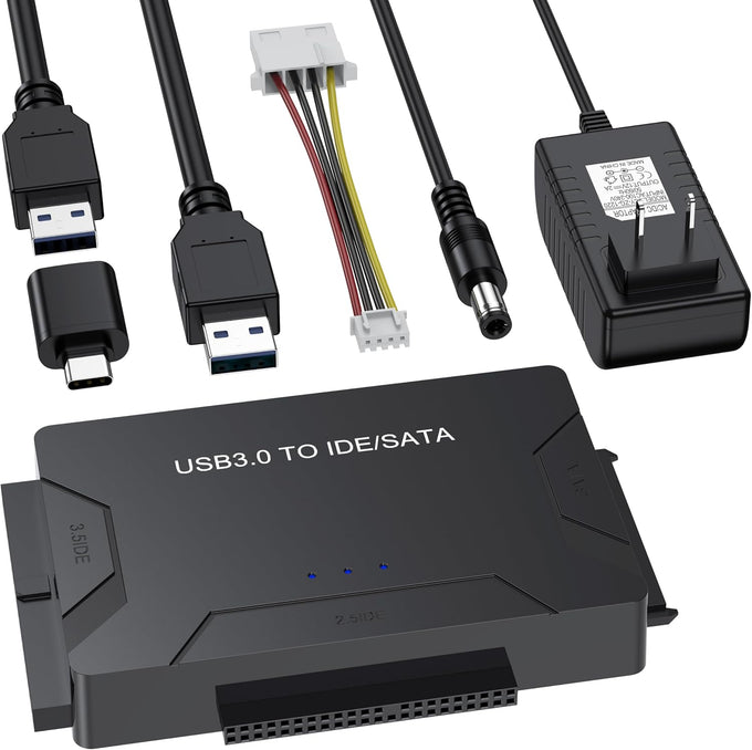 Hard Drive Reader USB 3.0 & Type C to SATA IDE Adapter, Data Transfer Kit