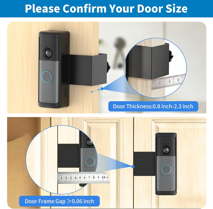 Anti-Theft Ring/Blink Doorbell Mount for 2026 Newest Battery Doorbell/Plus/Pro (2nd Gen), No-Drill Camera Doorbell Kits, Non-Blocking Motion Sensor, Accessories for Apartment & Rental, Black
