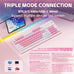 AULA 99 Key Keyboard, Wireless Pink Gaming Keyboard Creamy with Number Pad