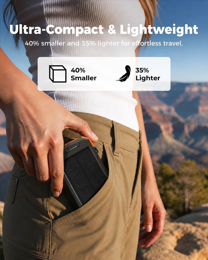 BLAVOR Solar Power Bank 10,000mAh Portable Wireless Charger for Cell Phones