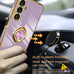 Dretal Plated Gold Edge Rotate Kickstand Case for Samsung Galaxy A16-Purple