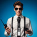 Pistha Agent Costume Secret Security Service Costume Accessories Halloween