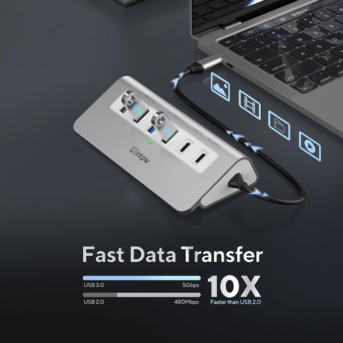 intpw 9-in-1 USB C Hub, P9 USB C to HDMI Adapter 4K@60Hz