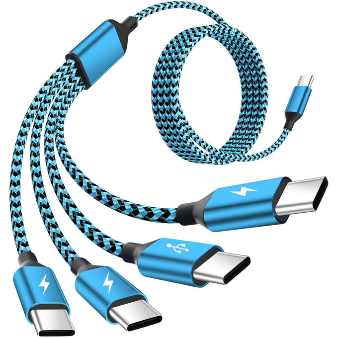 4 in 2 Multi Charging Cable, USBA/C Universal Charging Cords 2 Pack 5FT