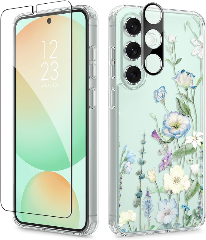 GVIEWIN for Samsung Galaxy S26 Case Floral Clear Slim Non-Yellowing