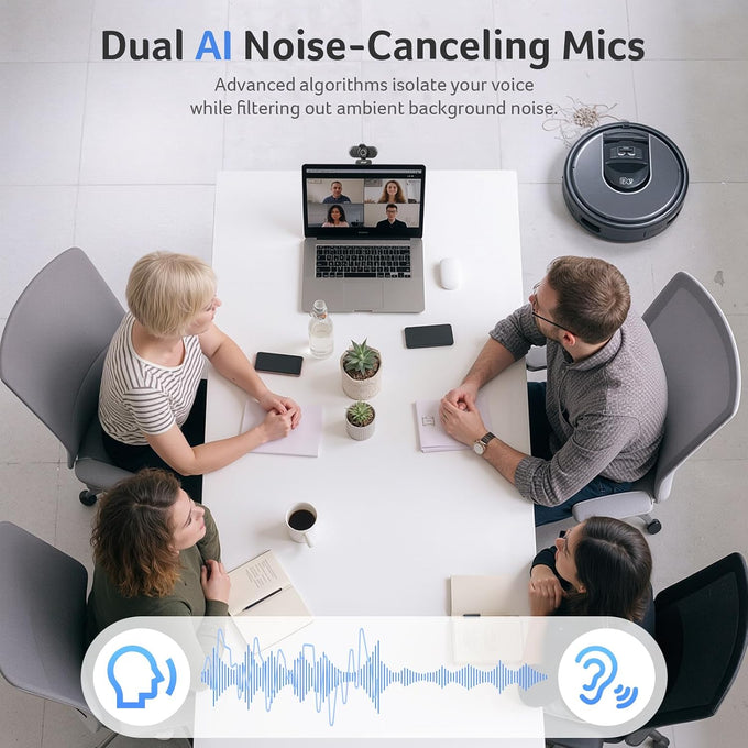 Acer A640 4K Webcam with AI Noise Canceling Mic for Streaming Meetings