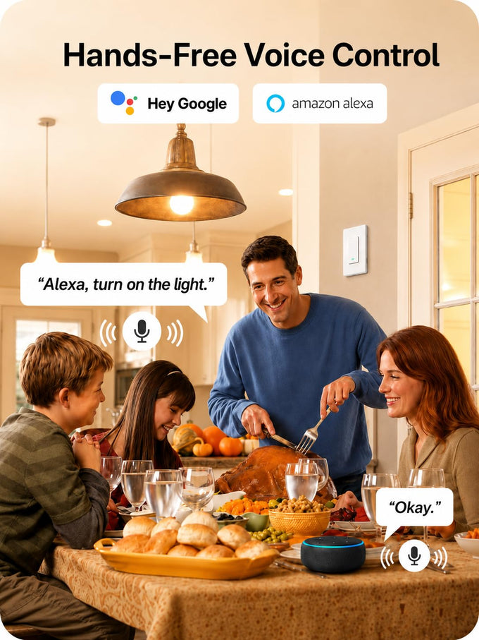 GHome Smart Switches for Lights, Single Pole WiFi, Works with Alexa, 4 Pack