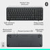 Logitech K250 Compact Wireless Bluetooth Keyboard with Number Pad, Graphite