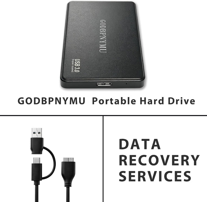 500GB External Hard Drive,Compact Portable Hard,USB 3.0/USB C
