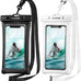 CACOE Floatable Waterproof Phone Pouch 2 Pack Up to 7.0",Black+Green