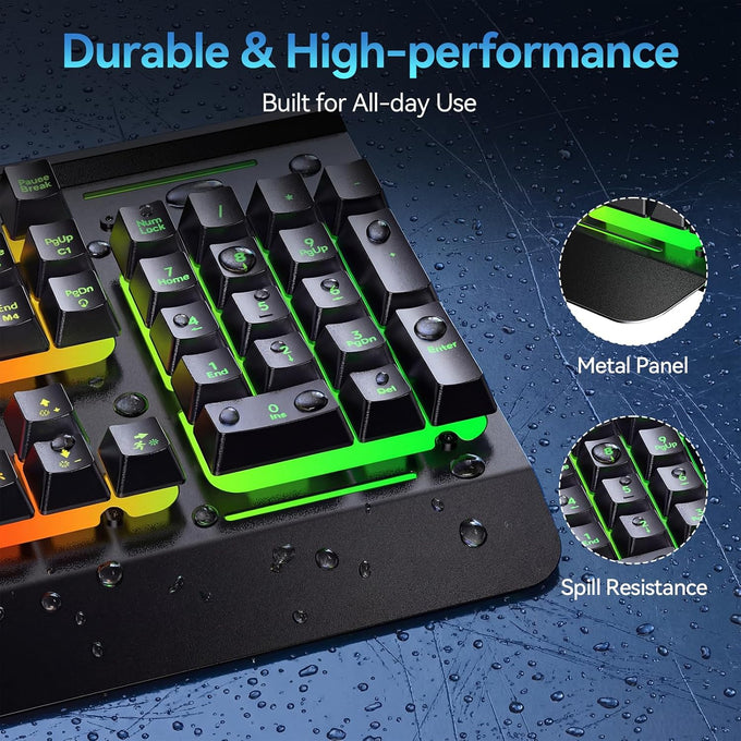 TECKNET Wireless Gaming Keyboard, 4000mAh Rechargeable Keyboard