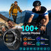 1.53" Military Smart Watch for Men with LED Flashlight & Bluetooth Calls