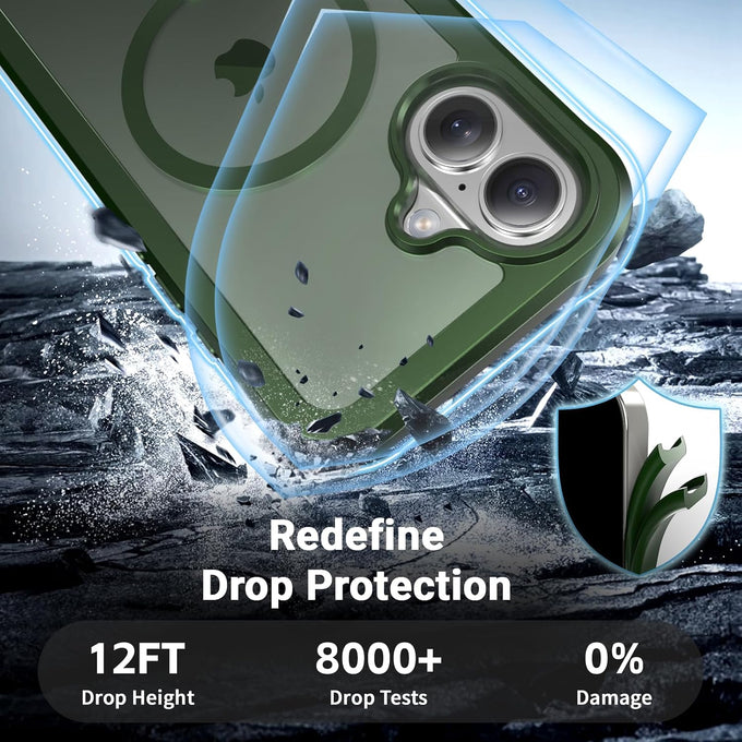 jaroco Magnetic for iPhone 17 Case Heavy Duty Protection Army Green