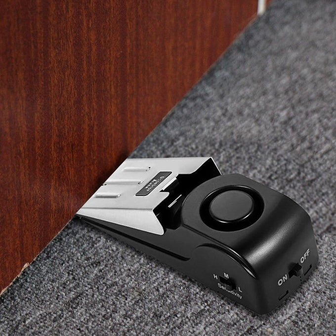 EMDMAK Door Stop Alarm with 120DB Siren Door Stop for Home & Travel (Black) (Pack of 2)