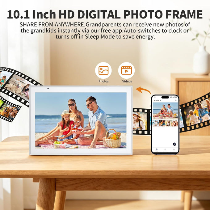Smart Digital Calendar 10.1 Inch, Electronic Family Calendar Planner with Touchscreen, Shared Chore Chart, Meal Planner, To Do List & Schedule Board, WiFi Digital Family Command Center, Photo Frame